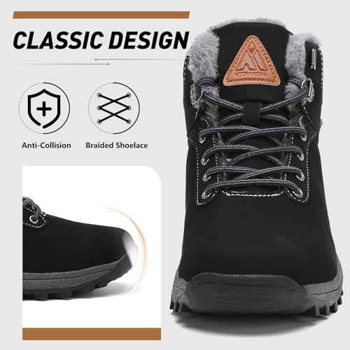 Image of Mishansha Snow Boots for Women Warm Winter Hiking Boots Size 5.5-10.5 | Waterproof Upper, Plush Lining, Removable Fur Insole, Slip-Resistant Outsole Ankle Booties for Cold Weather Walking Outdoor