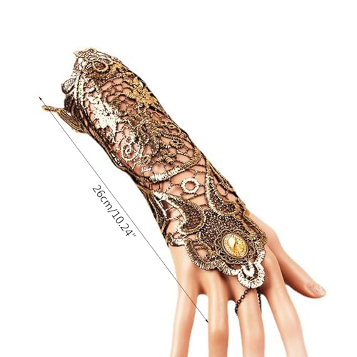 Lace Fingerless Glove Lace Cuff Fingerless Gold Gloves Wristband Gift For Engagement2