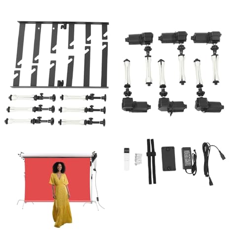 Lemoeyes Photography Backdrop Roller System, 6 Roller Motorized Electric Background Support with Controller, Photo Background Shaft Lifting Ceiling Holder for Home Studio Live Shooting (6 Roller)