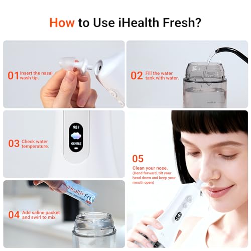 iHealth Electric Nasal Irrigation System, 400ml Tank, with 30 Saline Packs - image 5