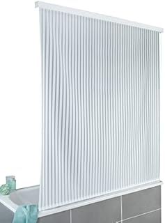 WENKO Shower roller blind 128 x 240 cm, quick-drying roller blind for shower and bath, waterproof and easy to clean