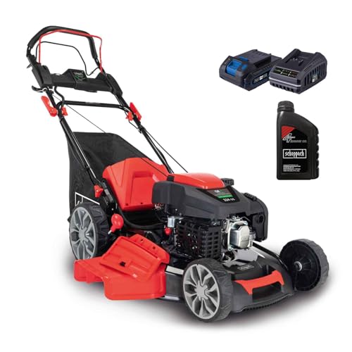 Scheppach Benzin Rasenmäher MS225-56E mit E-Start | Radantrieb | 6PS | 56 cm Schnittbreite |...