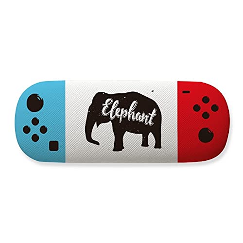 Étui de rangement pour lunettes éléphant noir et blanc rigide - Boîtier de protection optique
