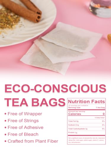 Image of TeeLux Peach Herbal Tea Bags, Fruity & Sweet Taste, Caffeine Free, 50 Count | Fruity Herbal Blend with Rosehips, Hibiscus, Chamomile & Orange Peel, Natural Peach Flavor, Enjoy Hot or Iced