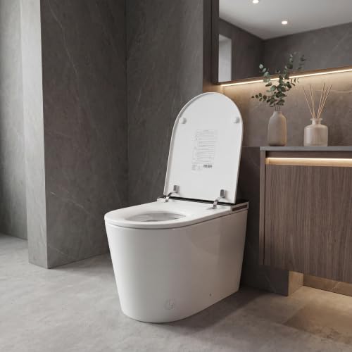 Smart Toilet, inodoro inteligente todo en uno sin límite de presión de agua, secado de alta velocidad, esterilización UV y escudo de espuma, 27" x 15.35" x 17.24" miniatura 3