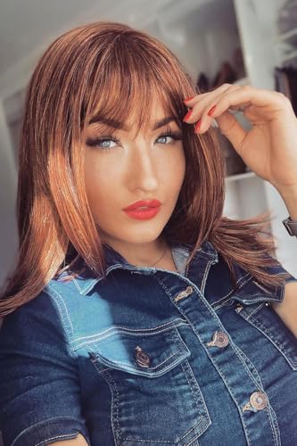 Perruque rousse auburn face-framing pour changer de style au quotidien