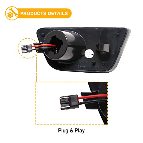 R&F Auto Led Amber Bumper Marker Light Compatible With C'hevy Cruze 2011-2015, For Cruze Limited 2016 Driver And Passenger Side Blinker Lamp Fender Turn Signal Lights, Replace Oem# 95186926, 95186927 #TOP4