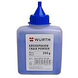 Wuerth Kreidepulver 250g Flasche blau 07137008 - ideal für Schlagschnüre, Schlagschnugeräte, Bauschnur, Maurerschnur für Innen- und Außen