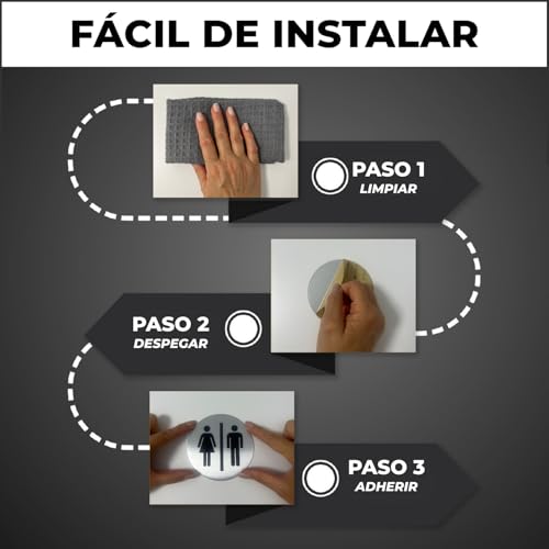 LEIASA WC-Aufkleber für Damen & Herren, Dicke 0,6 mm, Durchmesser 100 mm, Aluminium, Badezimmerschild, WC-Schild, für Damen & Herren