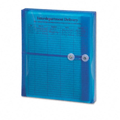 Smead : Poly String & Button Booklet Envelope, 9 3/4 x 11 5/8 x 1 1/4, Blue, 5/Pack -:- Sold as 2 Packs of - 5 - / - Total of 10 Each