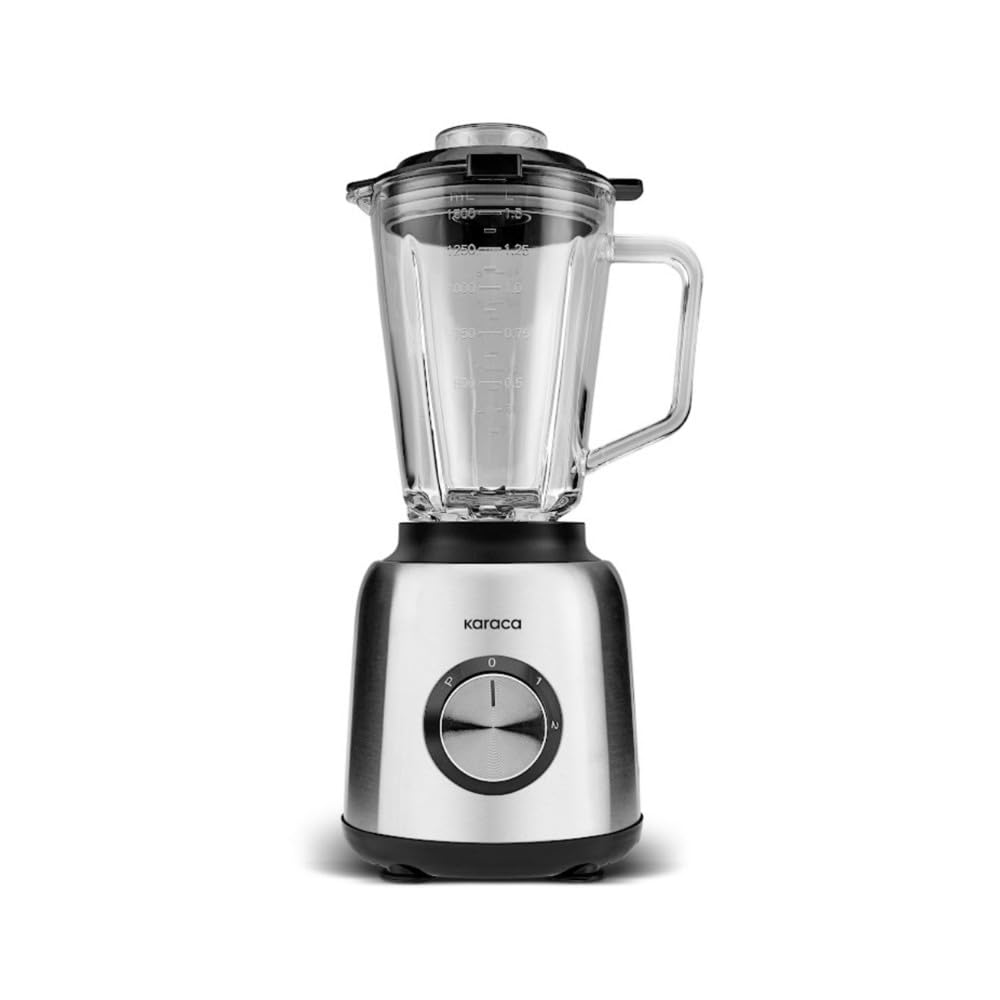 Karaca Inox Smoothie Blender, 1,5L, 1000W, Ice Crushing Feature, Stainless Steel Blades, Pulse Function & 2 Speed Settings, Inox