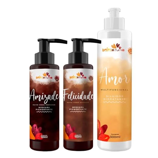 Kit Beleza Ruiva Tonalizante Amizade, Felicidade e Diluidor Amor - 300ml