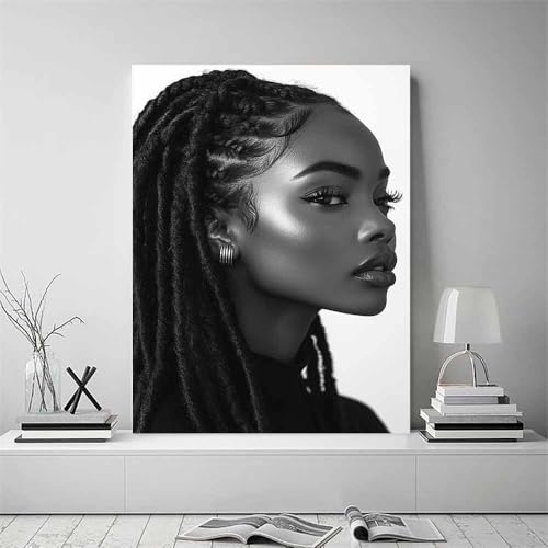 Dreadlocks tresses latérales boucles argentées tableau pour chambre - 2