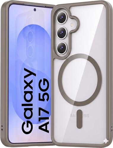 Image of ArmourPro MagSafe Compatible Case for Samsung Galaxy A17, Magnetic Wireless Charging Back Cover with Clear Back, Flexible TPU Bumper, Camera Protection | Natural Titanium