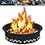 Outdoor Smokeless Fire Pit Ring Liner, 35-inch OD/31-inch ID, Breathable and Fully Burnable, Metal Steel Round Fire Pit Ring Liner for Outdoor DIY Party Bonfire Ring, Black Fire Pit Ring Liner