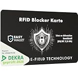 EasyWallet [NEU 2026] DEKRA-geprüfte NFC/RFID Blocker Karte | E-Field-Störsender-Technologie für sicheren Kartenschutz | Extra dünn (0,84 mm) – Perfekt für Jede Geldbörse (1x) - Optimaler Schutz