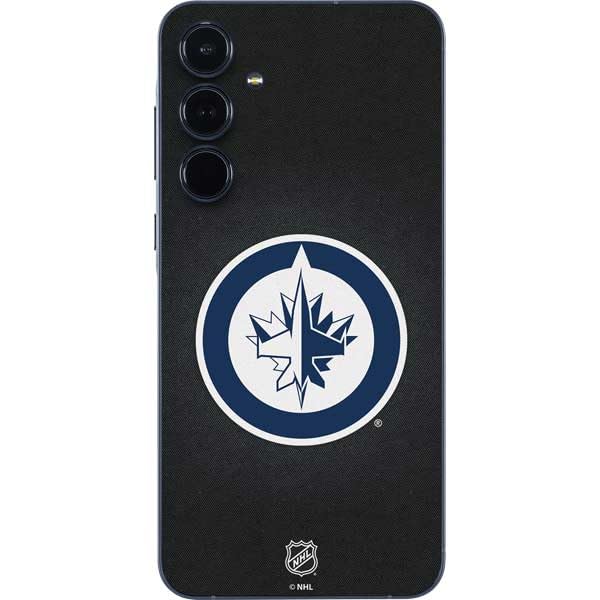 Skinit Decal Phone Skin Compatible with Galaxy A36 5G - Officially Licensed NHL Winnipeg Jets Black Background Design