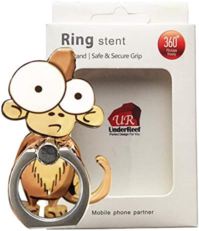 UnderReef Cell Phone Finger Ring Holder Cute Animal Smartphone Stand 361 Swivel for iPhone, Ipad, Samsung HTC Nokia Smartphones Tablet (Monkey)