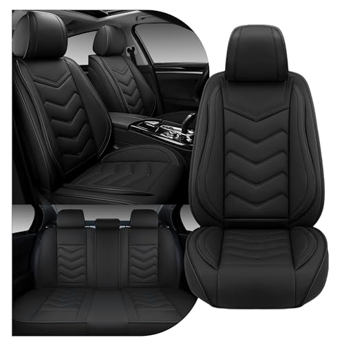 CTDS Car Seat Covers for Honda Civic 2000-2026 Stylish Sport Seat Cover Premium Nappa Leather Car Seat Cover. Automobile Seat Covers Sets.(Standard 5 Seats/Pure Black)