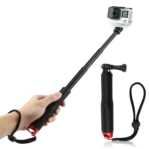 Perche Etanche pour GoPro, 19in / 49cm Perche à Selfie Télescopique Perche Selfie, Etanche sous Marine pour GoPro Hero 13/12/11/10/9/8, pour DJI Osmo Action 5 Pro/4/3, AKASO, pour Insta360 Ace Pro