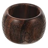 PLAFOPE Anillo de Madera Natural Pulgar Grabado Budista de Madera de Agar, Diseño de Rayas de Tigre, Talla Única, Joyería Artesanal Masculina para Uso Diario y Colección Cultural