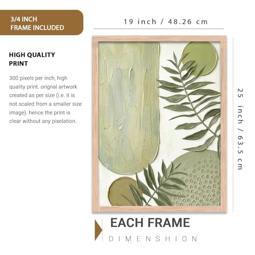 Image of kotart Aesthetic Boho Floral Art Home Decoration Painting | Floral Paintings With Frame For Living Room Bed Room Hotel Wall Decor Digital Reprint (19x25 inch)