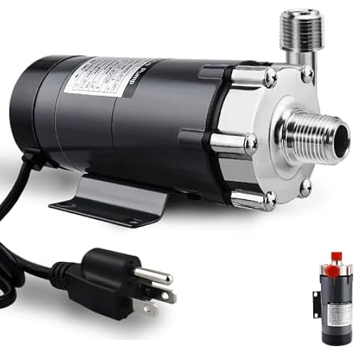 FERRODAY Wort Brewing Pump, Stainless Head Magnetic Drive for Wort Transfer