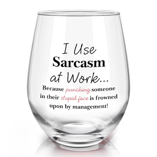 Joymaking Wine Glass for Work Colleagues - Funny and Unusual Gift for Men, Sarcasm, Novelty - 17oz