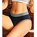 2PCS Women's Low-Rise Color Block Bikini Briefs Fashion Stretchy Ladies Underwear Comfortable Everyday Panties Gray