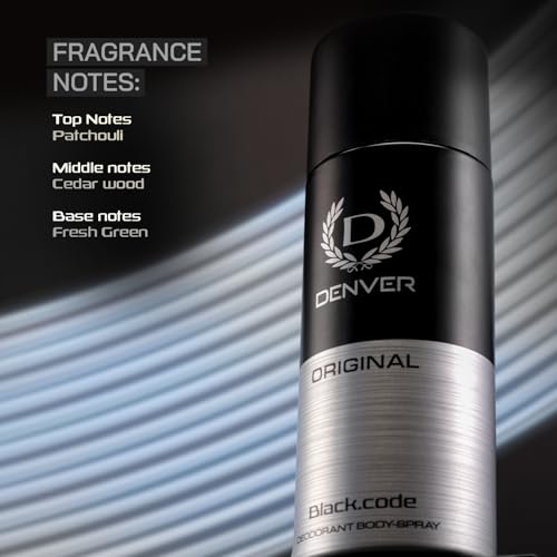 Image of DENVER Imperial, pride, black code & Caliber - 150 ML Each (Combo Pack of 4) | Long Lasting Deo Body Spray - For Men