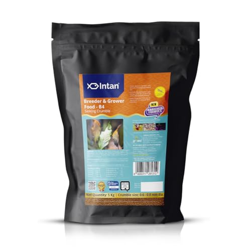 Image of Intan Breeder & Grower Food - B4 (0.6-0.8mm Slow Sinking Crumble) | 5Kg - Highly Nutritious Ornamental Fish Food for A Range of Feed from Fry to Grow Out Stage for Viviparous & Oviparous Fish