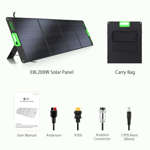 Image of 2400W Home Emergency Power Station with 200W Foldable Solar Panel Blackout Backup Generator