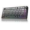 MechLands Aula F75 PRO – Teclado inalámbrico para juegos 75%, teclado mecánico personalizado con relleno de cinco capas, Bluetooth/2.4GHz/USB-C, intercambiable en caliente, perilla, RGB, interruptores