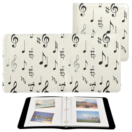 Álbum de fotos con notas musicales y anillas de 3 piezas, páginas autoadhesivas reutilizables, álbum para scrapbooking con 277 hojas fijas, para fotos familiares, de boda y vacaciones miniatura 2