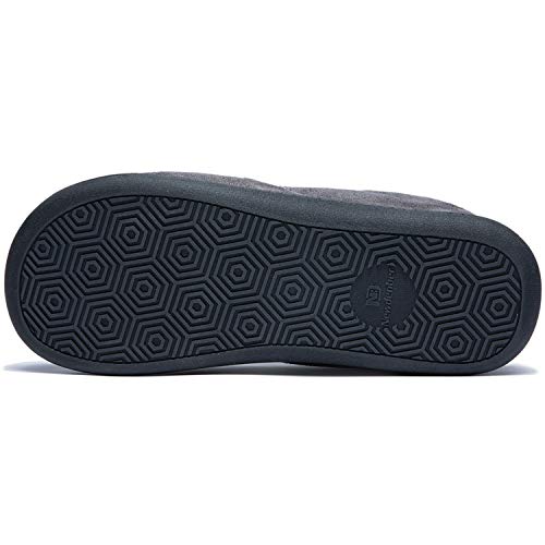 Image of NewDenBer Men's Warm Memory Foam Suede Plush Fleece Lined Slip on Indoor Outdoor Clog House Slippers
