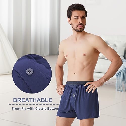 BAMBOO COOL Mens Boxer Shorts Underwear Soft Comfortable Breathable Knit Boxers Short for Men (3 or 5 Pack)