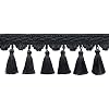 3 1/2" 8.5cm Veranda Collection Elegant Scalloped Tassel Fringe Trim Style# VTF035 Charcoal Black #VNT30 Jet Black Sold by The Yard 36"/3 ft/0.9m