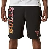 Seitliche Eingrifftaschen New Era NBA Chicago Bulls Colour Aquarell Shorts Herren schwarz/rot, M
