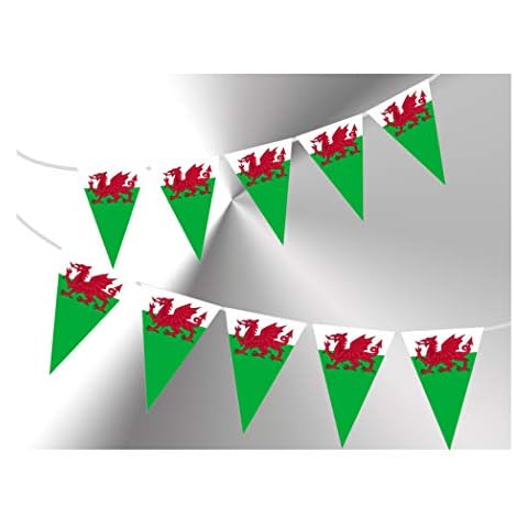 Party Decor Welsh Patriotic Themed Bunting Banner 15 flags of Wales With Y Ddraig Goch Red Dragon for guaranteed simply stylish party National Royal decoration Cover