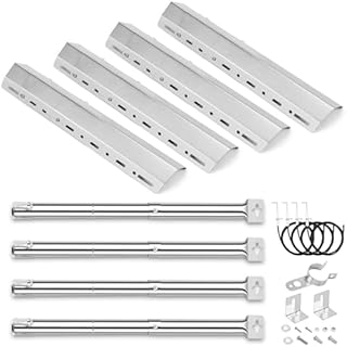 GFTIME Universal Adjustable Burner & Heat Plate Kit for Charbroil, Outback, CosmoGrill, Stainless Steel Replacement Gas Grill Parts Kit for Berkley,Napoleon, and Other Model Grill, 4 Kit Pack