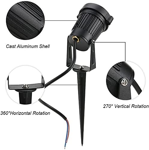 Miniatura 6 de Youngine Lámparas LED de 12 V para exteriores, para jardín, patio, pared, camino, iluminación decorativa con soporte de pinchos, paquete de 2
