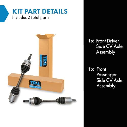 Image of TRQ Front Driver and Passenger CV Axle Assembly Set Neoprene Boots Moly Greased for 2010-2012 Hyundai Santa Fe 2011-2013 Kia Sorento AWD FWD Automatic