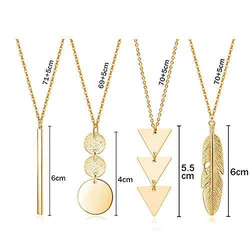 long necklaces for women - fashion pendant necklace jewelry silver bar feather circle leaf lock tassel y necklace jewelry set for girls