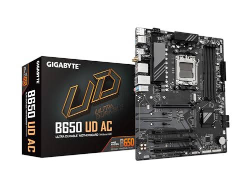 Image of GIGABYTE B650 UD AC (rev 1.0) AMD AM5 ATX Motherboard, Support Ryzen 9000 /8000 /7000 Series, DDR5, 6+2+2 Power Phase, PCIe 5.0 M.2, USB-C 3.2 Gen1, Dual Band WiFi, GbE, EZ-Latch, Q-Flash, RGB Fusion