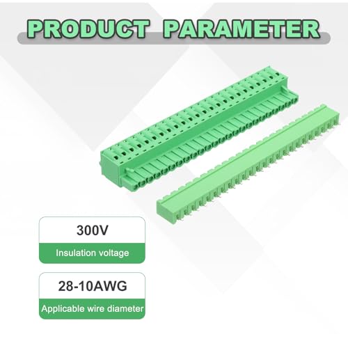 Conector de bloque de terminales de tornillo de 24 pines para cables 28-10 AWG 4