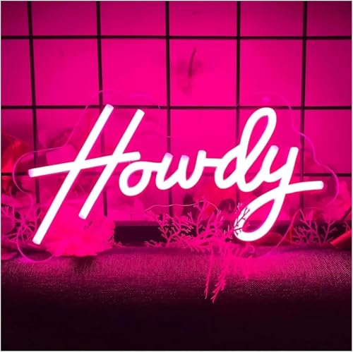 Lumière néon Howdy LED réglable pour illuminer un mur de fête