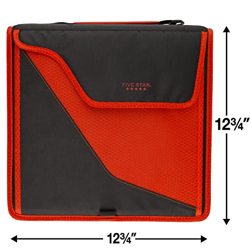 Five Star Zipper Binder, 3 Inch 3-Ring Binder For School, 5-Tab Expanding File, 700 Sheet Capacity, Removable Padded Device Case, Red/Black (29296Ce8) #TOP6
