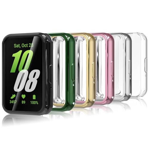 Bighan 6 fundas compatibles con Samsung Galaxy Fit 3, funda protectora con protector de pantalla, cobertura completa, antigolpes, resistente a los arañazos, ultrafina, suave TPU Protector de pantalla