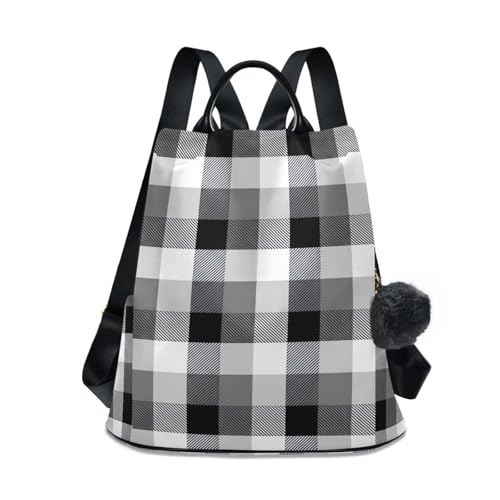 Sac à dos voyage femme écossais noir idéal pour weekend et plein air