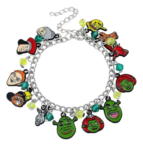 TCB Creations Shreks Cartoon Characters Themed Charms Metal Novelty Charm Bracelet